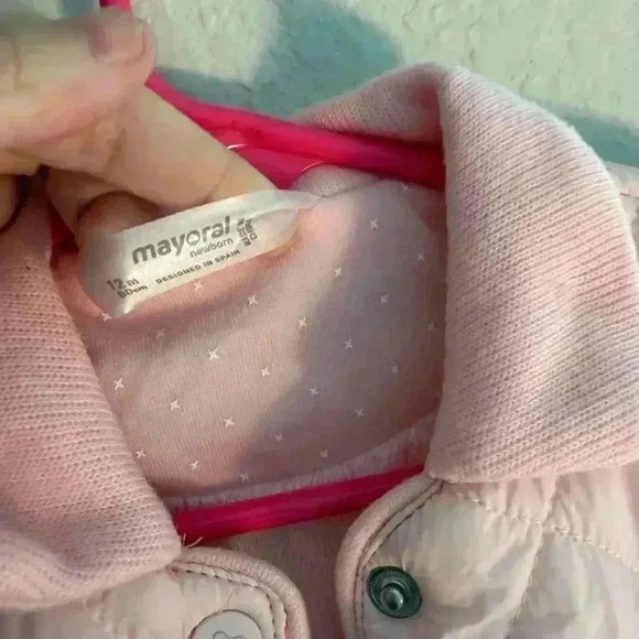 Mayoral Newborn Pink Puffer Jacket 12 M Winter Cold Weathe - Picture 3 of 4
